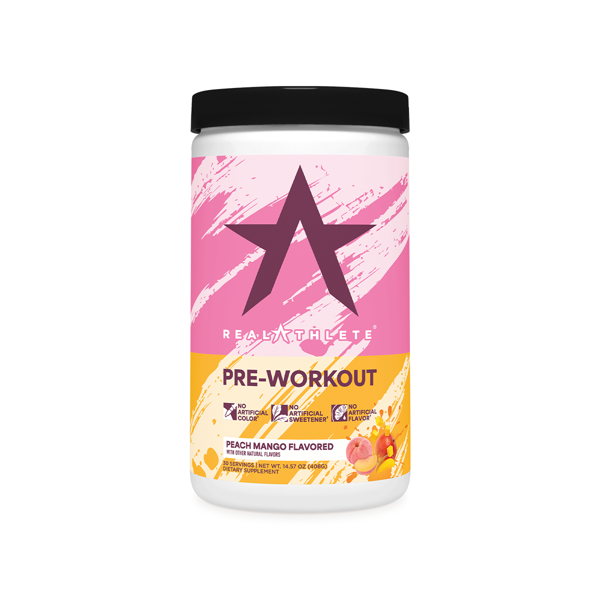 real athlete supps pre workout peach mango energy | peach mango workout boost | real athlete pre workout | pre workout for muscle gains | natural peach mango pre workout.